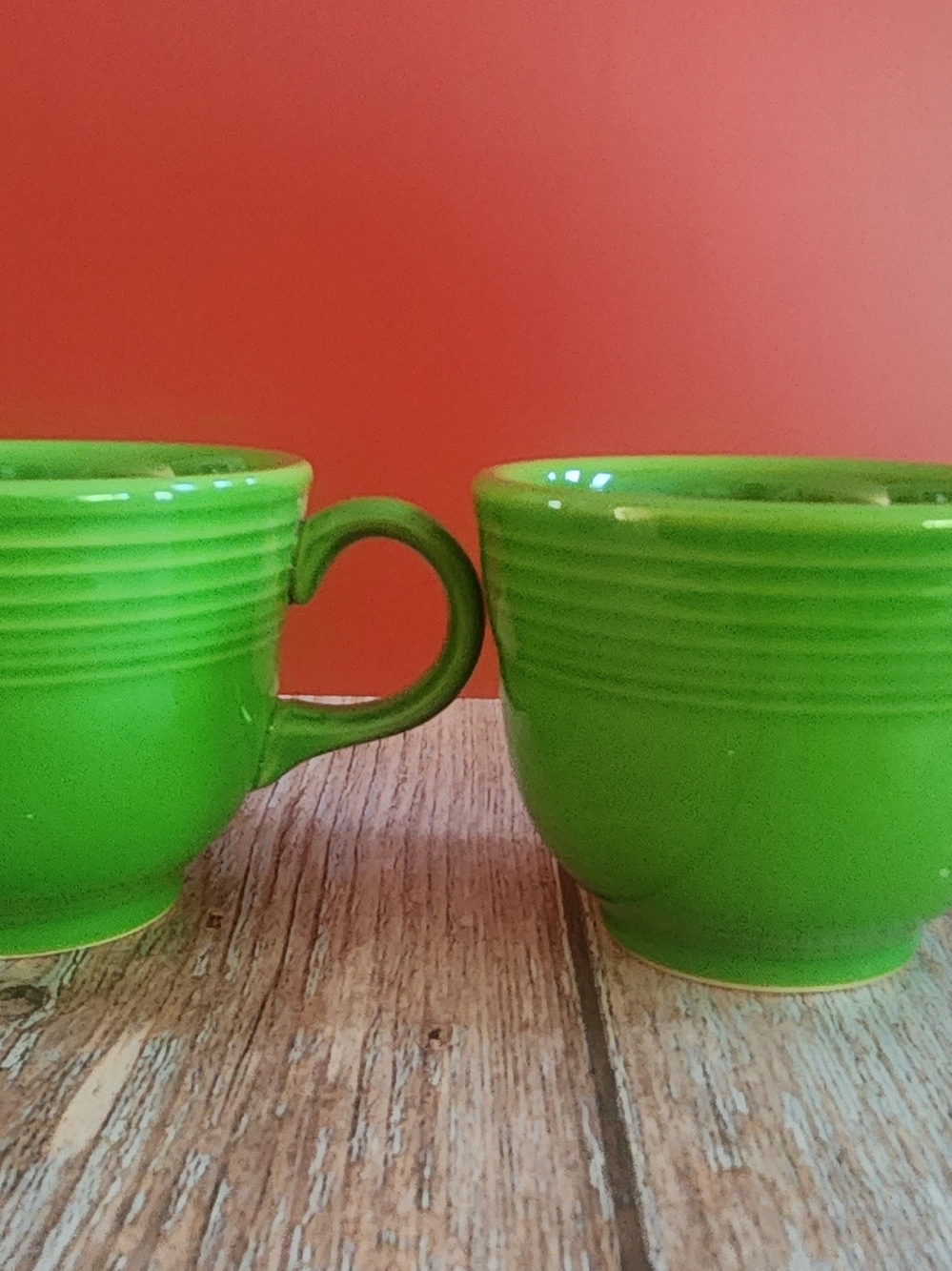 Bright Green FIESTA Ceramic Coffee Mugs - Set of 2